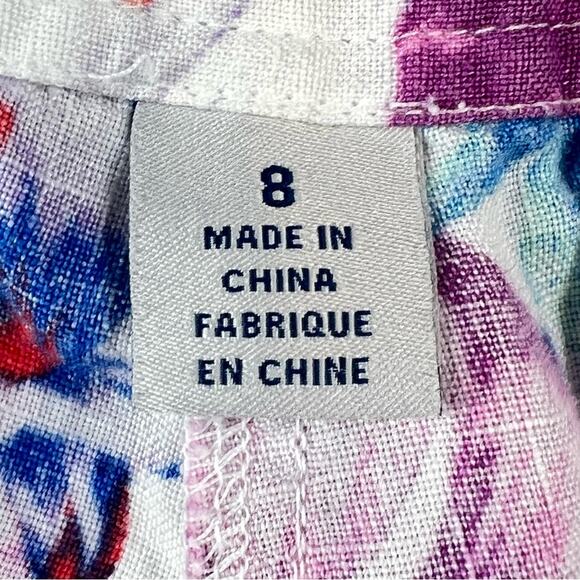 Tommy Bahama Linen Bermuda Shorts 8 Valentina Villa 9" Hawaiian Floral Coastal - Picture 11 of 12